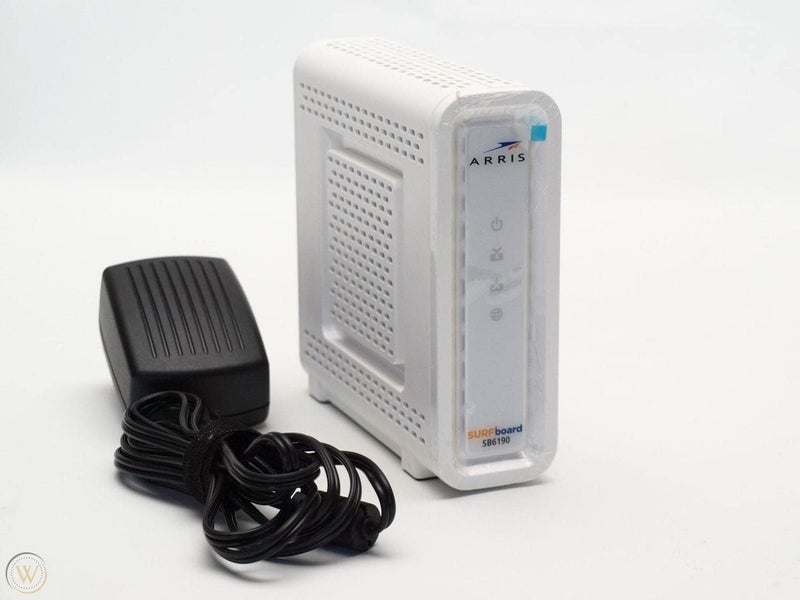مودم كابل Surfboard SB6190 32x8 DOCSIS 3.0 مع سرعات تحميل 1.4 جيجابت في الثانية ورفع 262، أبيض (تغليف غير تجاري) (مجددة)